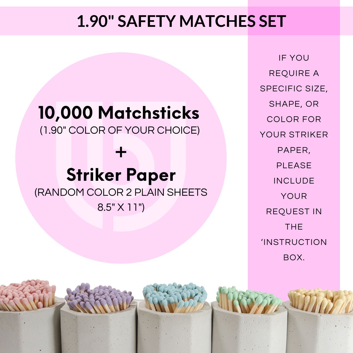 White Faux Cedar 1.90" - Safety Matches