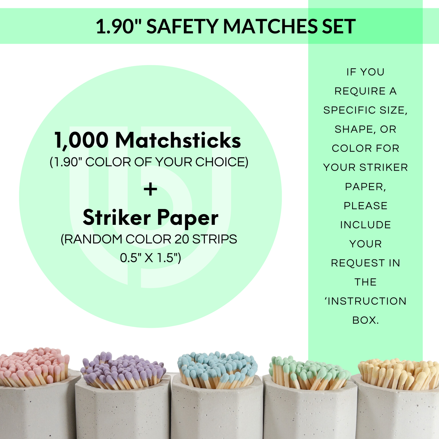 White Faux Cedar 1.90" - Safety Matches