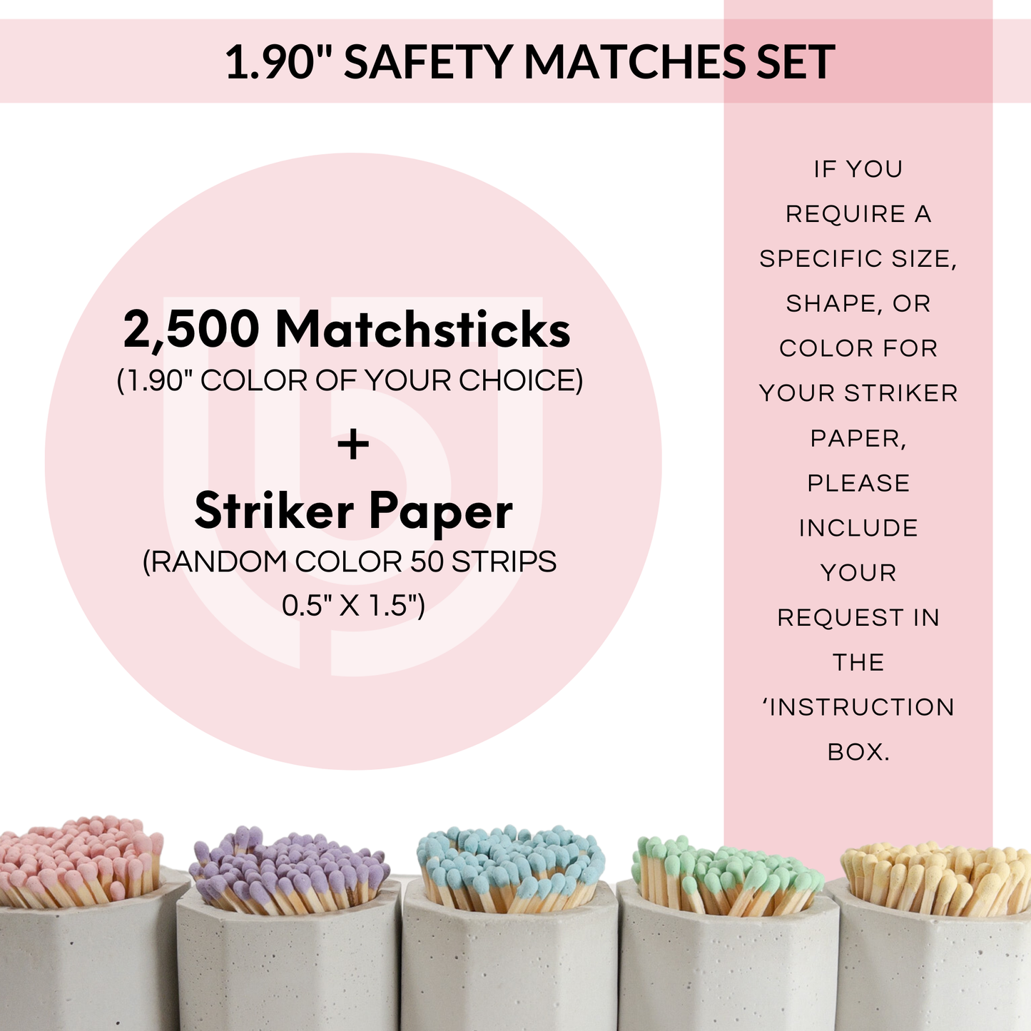White Faux Cedar 1.90" - Safety Matches