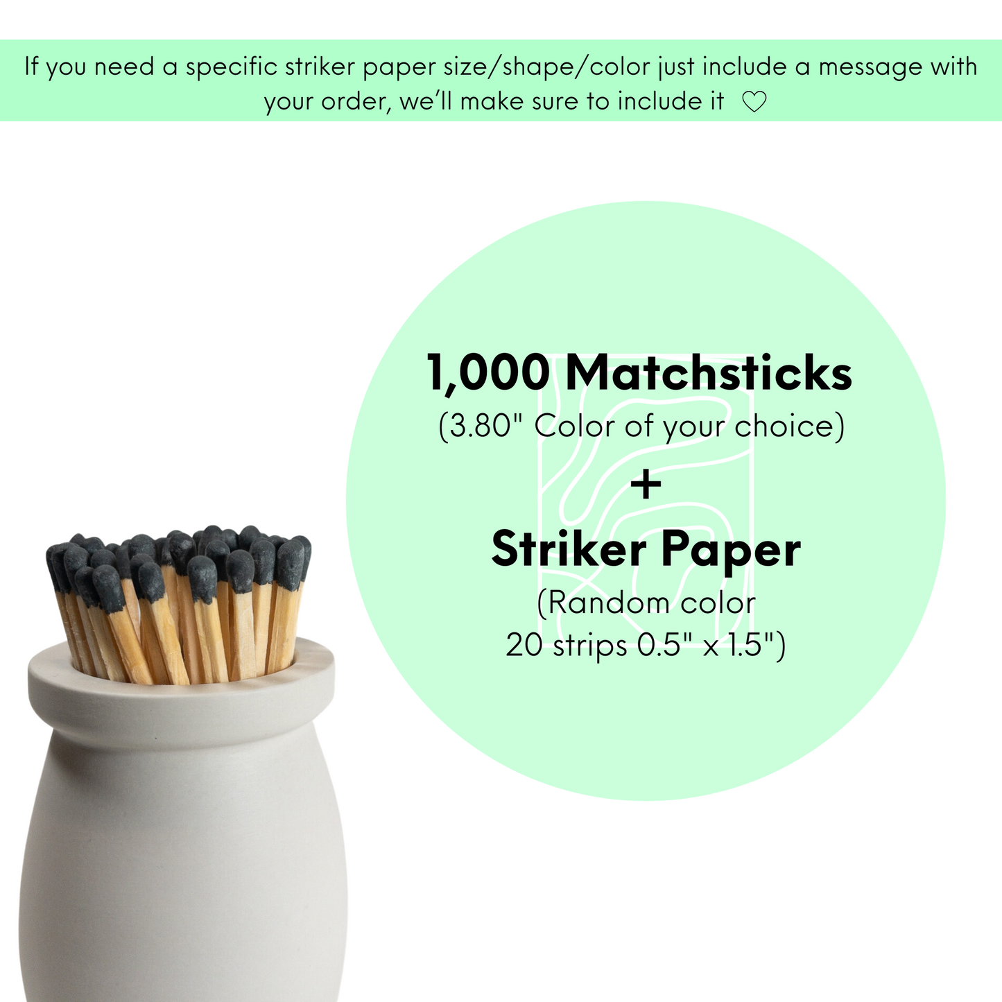 3.80" Mix Tip Long matches | Bulk matches | Matches Kit