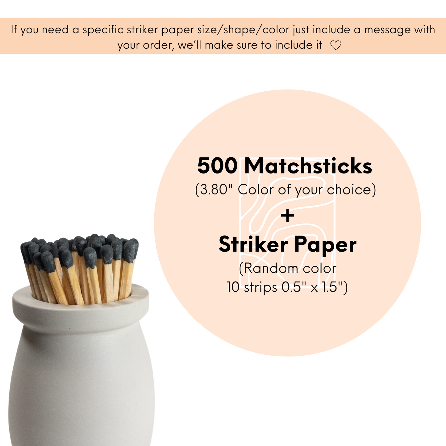 3.80" Mix Tip Long matches | Bulk matches | Matches Kit