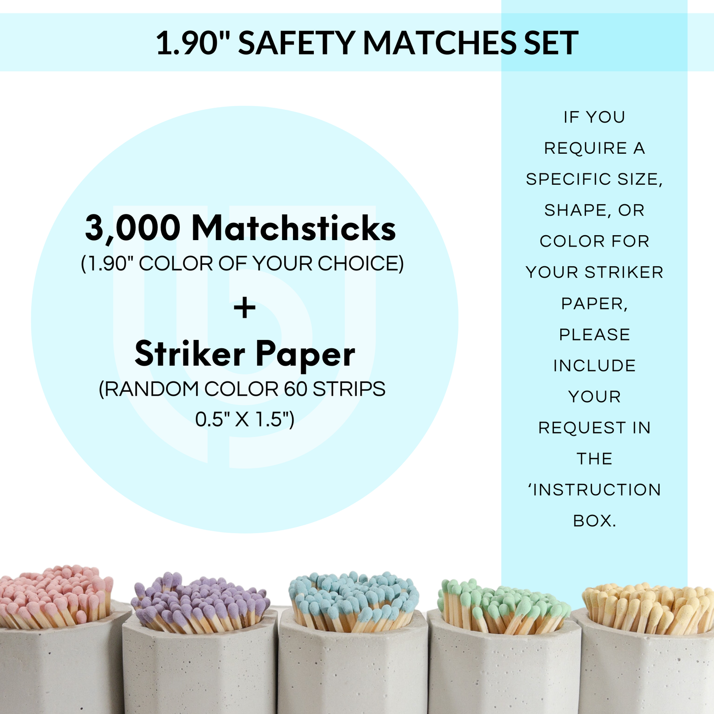 White Faux Cedar 1.90" - Safety Matches