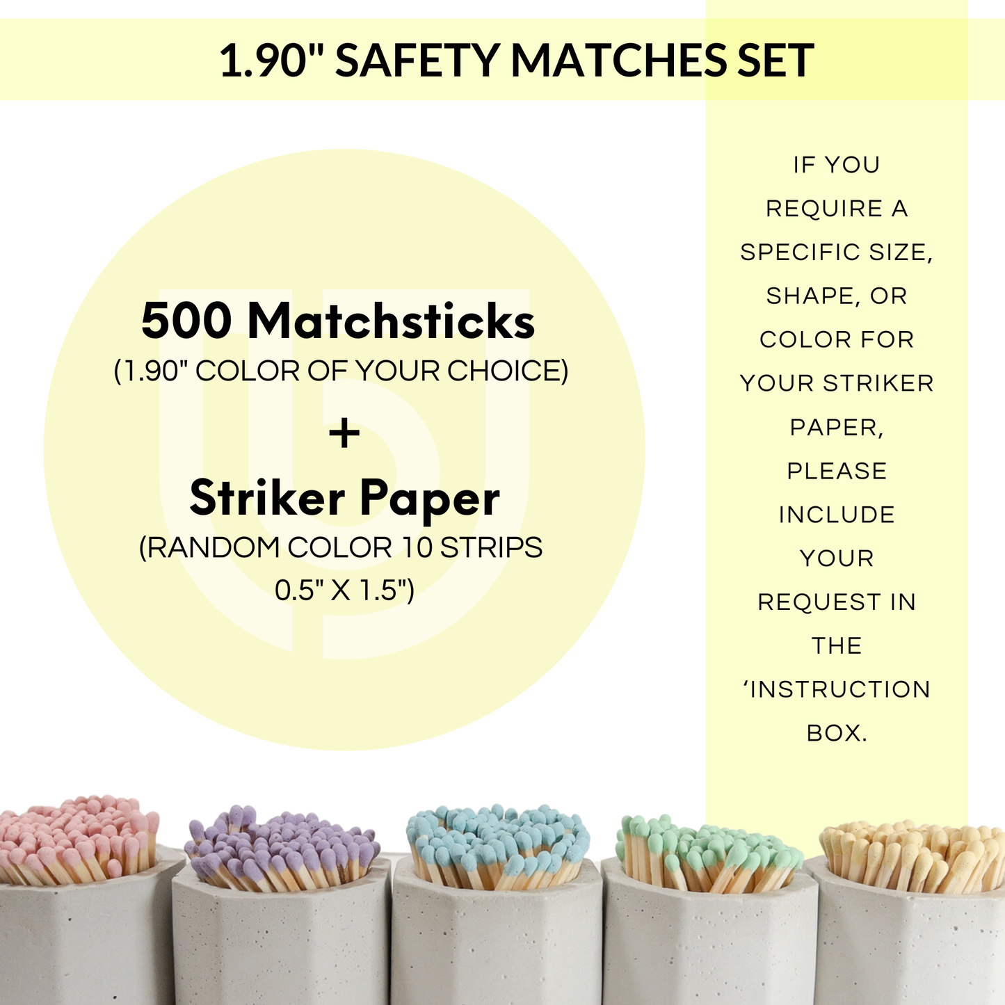 White Faux Cedar 1.90" - Safety Matches